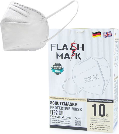 Flash Mask Μάσκα Προστασίας FFP2 σε Λευκό χρώμα 10τμχ