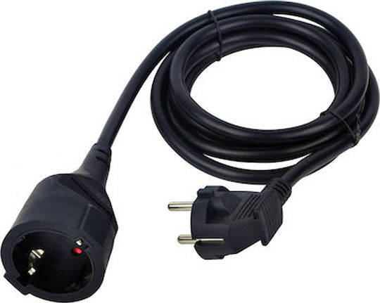 Eurolamp Extension Cable Cord 3 x 1.5mm²/5m Black