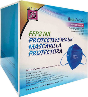 Media Sanex FFP2 NR Protective Mask Schutzmaske FFP2 Blau 50Stück