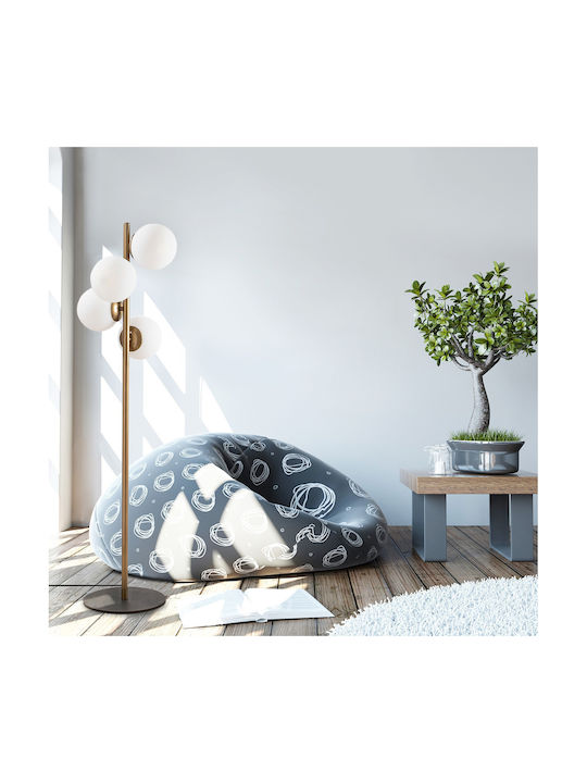 Faze Floor Lamp H130xW32cm. with Socket for Bulb E27 Gold