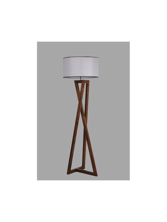 Macka Floor Lamp H166xW45cm. with Socket for Bulb E27 Gray