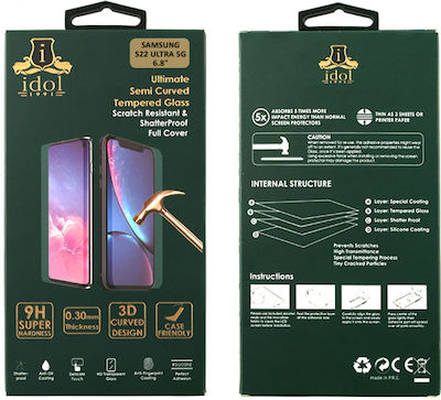 Idol 1991 3D 0.25mm Full Face Tempered Glass Black (Galaxy S22 Ultra 5G) 8305023