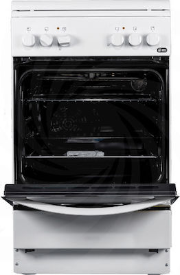 Zanussi ZCE550G1WA Κουζίνα 54lt με Εμαγιέ Εστίες Π50εκ. Λευκή