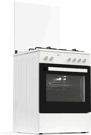 Thermogatz TGS 3511 WH Κουζίνα 60lt με Εστίες Υγραερίου & Ρεύματος Π60εκ. Λευκή