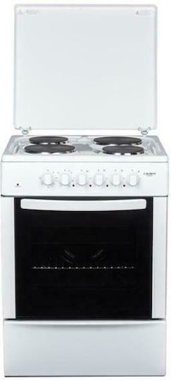 Crown Cooker 62lt with Enamel Hobs W60cm. White