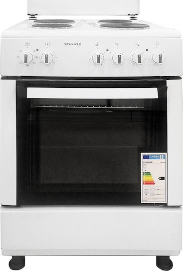 Snaige FF-6043MXZW Küche 64Es mit Emaille-Kochfeldern P60cm. Weiß