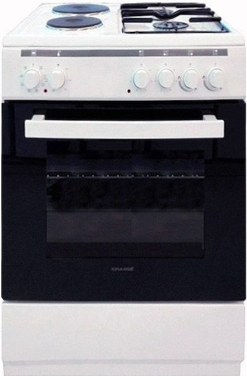 Snaige SNG-58R Herd 50Es mit Gas- & Elektrokochfeldern B50cm. Weiß