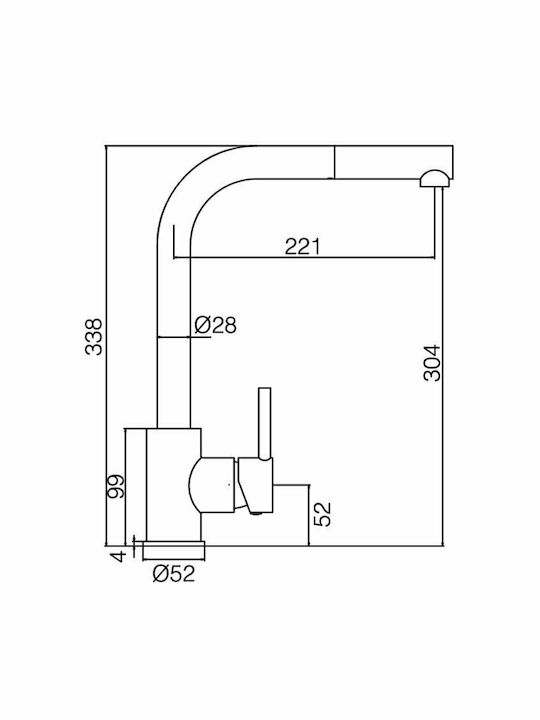 Imex Malta Tall Kitchen Faucet Counter with Shower Black Matt