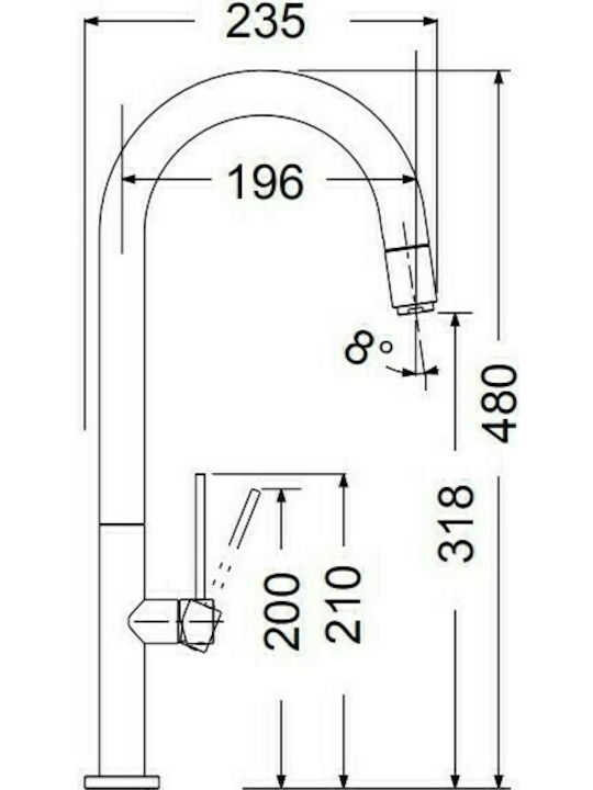 Carron Phoenix Tozo 48780 Ψηλή Μπαταρία Κουζίνας Πάγκου με Ντουζ Antique Brass