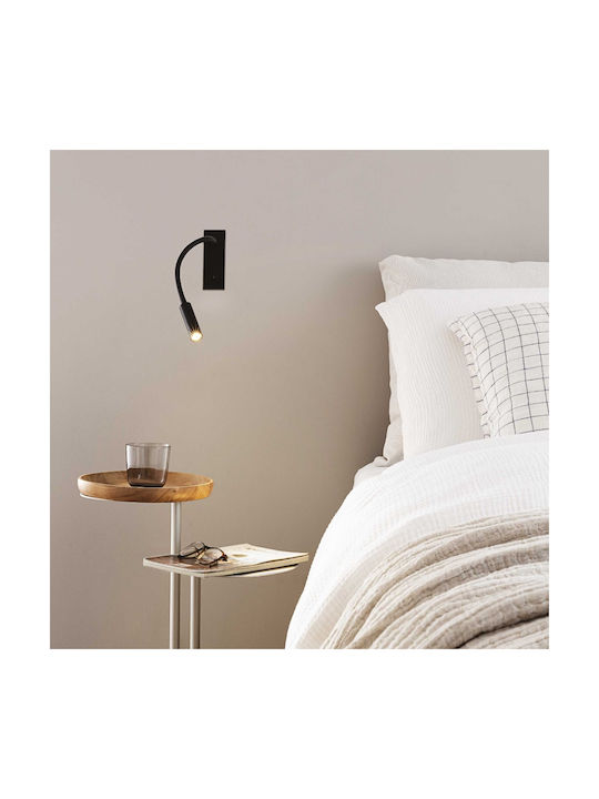 Ideal Lux Io Fi Modern Wall Lamp with Integrated LED and Warm White Light Black Width 26cm