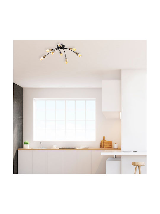 Opviq Banana Ceiling Mount Light 79cm Black with Socket E27