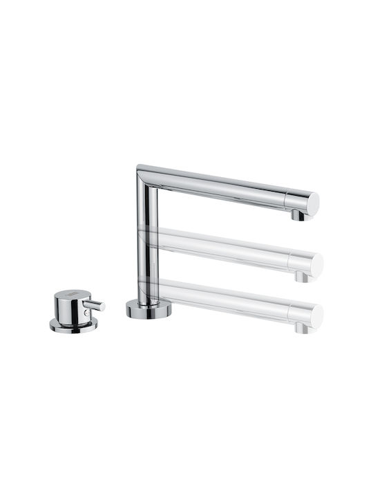 Carron Phoenix Cono 10530 Ψηλή Μπαταρία Κουζίνας Πάγκου Βυθιζόμενη Chrome