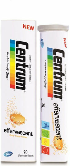 Centrum A to Zinc Multivitamin for Energy & Immune System Boost Orange 20 eff. tabs
