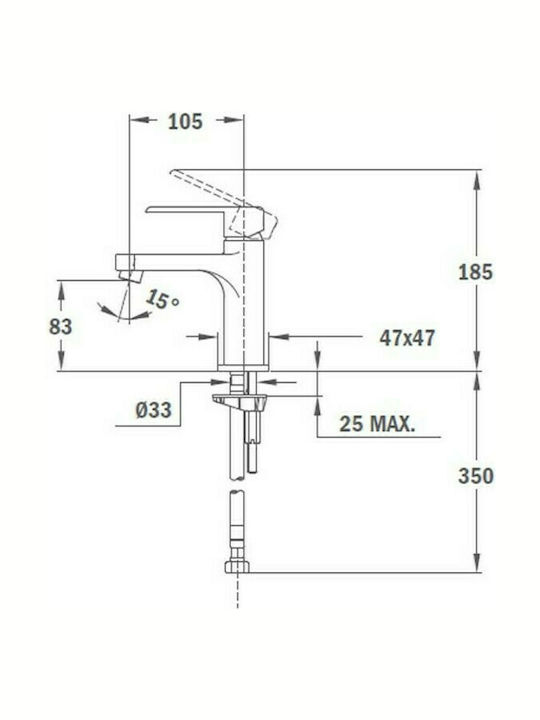 Teka Nexos Mixing Sink Faucet Silver