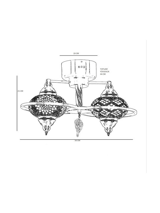 Opviq Magellan 2 Ceiling Mount Light 50cm Gold with Socket E27