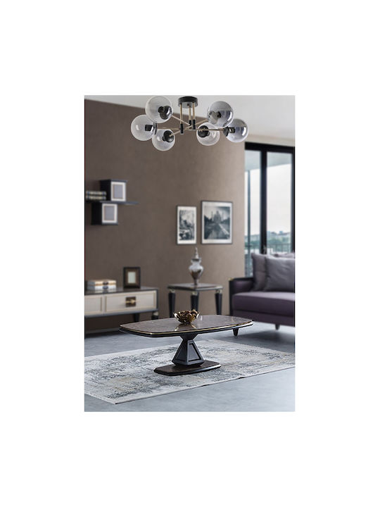Opviq Full Moon 6 Ceiling Mount Light 65cm Black with Socket E27