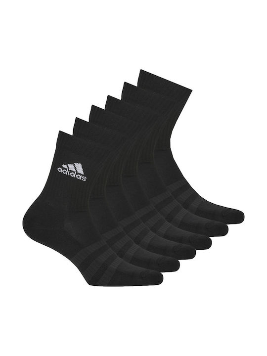Adidas Αθλητικές Κάλτσες Μαύρες 6 Ζεύγη