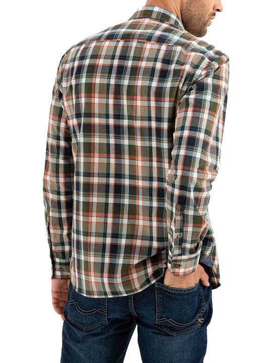 Camel Active Men's Shirt Long Sleeve Checked Multicolour