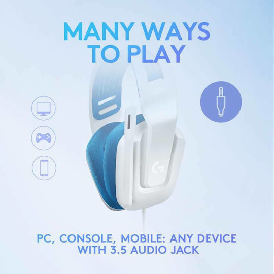 Logitech G335 Over Ear Gaming Headset with Connection 3.5mm White