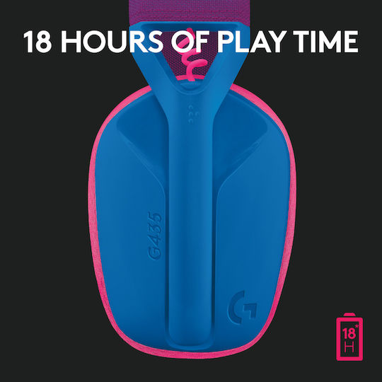 Logitech G435 Lightspeed Fără fir Over Ear Gaming Headset cu conexiune Bluetooth / USB Blue / Fuchsia