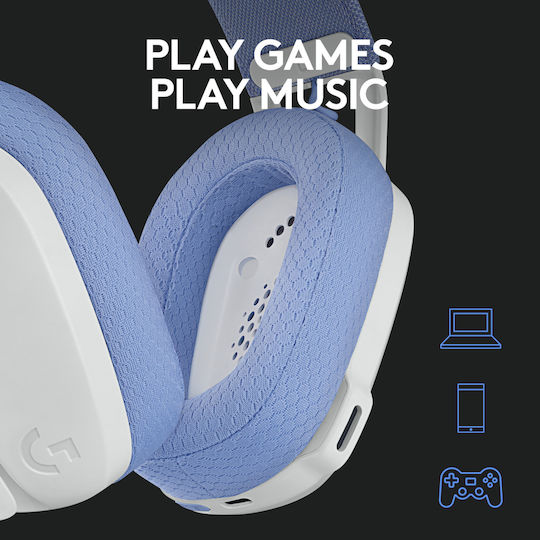 Logitech G435 Lightspeed Wireless Over Ear Gaming Headset with Connection Bluetooth / USB White