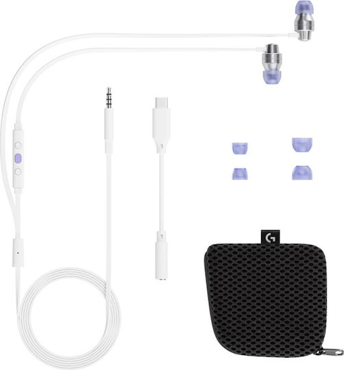 Logitech G333 In Ear Gaming Headset with Connection 3.5mm White