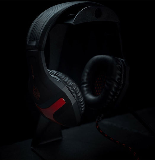 Zeroground HD-1200G Soji Over Ear Gaming Headset με σύνδεση 2x3.5mm / 3.5mm Black/Red