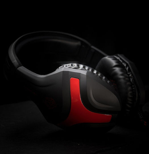 Zeroground HD-1200G Soji Over Ear Gaming Headset με σύνδεση 2x3.5mm / 3.5mm Black/Red