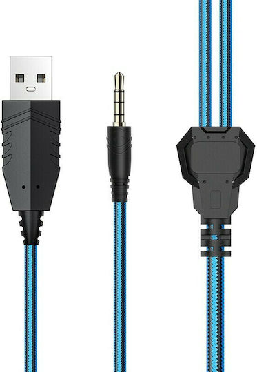 Borofone BO101 Racing Over Ear Gaming Headset with Connection 3.5mm / USB Blue