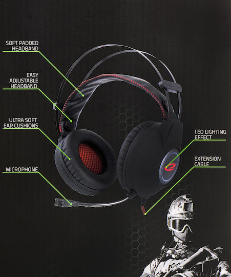 Esperanza Nightcrawler Over Ear Gaming Headset με σύνδεση 3.5mm