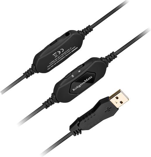 Kruger & Matz Warrior GH-100 Pro Über Ohr Gaming-Headset mit Verbindung 3,5mm / USB Schwarz