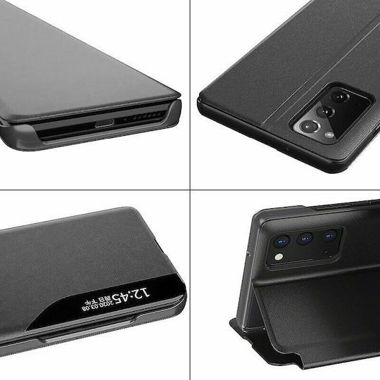Ancus Smart Flip Book Δερματίνης Μαύρο (Galaxy A02s)
