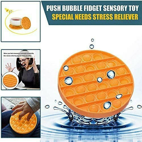 Pop It Fidget Bubble Square Σιλικόνης Πορτοκαλί