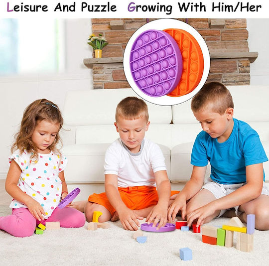 Pop It Fidget Bubble Square Σιλικόνης Πορτοκαλί
