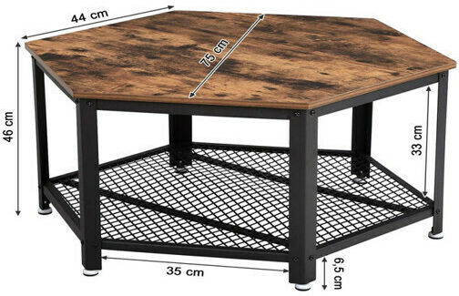Round Central Coffee Table Wooden Brown M75xP75xH45cm