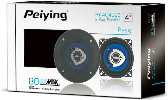 Peiying Car Speaker PY-AQ402C PYAQ402C 4" with 80W RMS (2 Way)