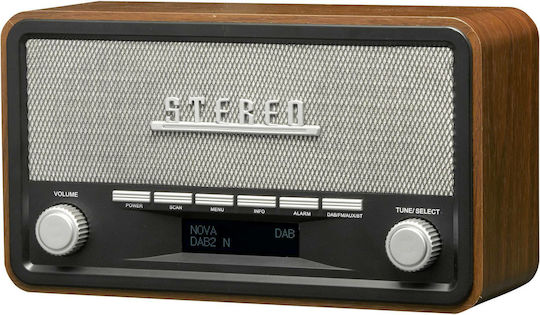 Denver DAB-18 Retro Tabletop Radio Electric / Battery DAB+ with Bluetooth Brown