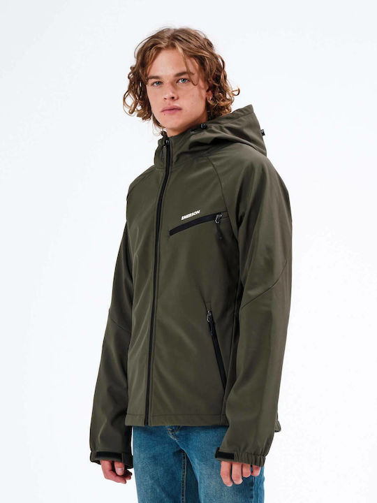Winter Jacket Softshell Waterproof and Windproof Army Green