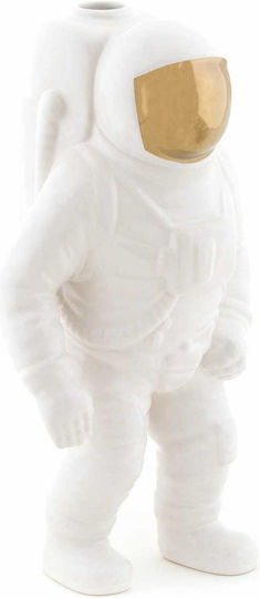 Seletti Porcelain Vase Starman White 15x28cm