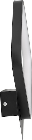 GloboStar Lena Modern Leuchte Wand mit Integrierter LED und Einstellbares Weißes Licht Schwarz 25x29.5cm