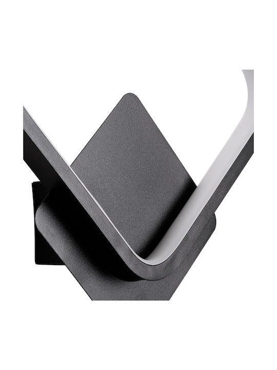 GloboStar Lena Modern Lamp Wall with Integrated LED and Adjustable White Light Black 25x29.5cm