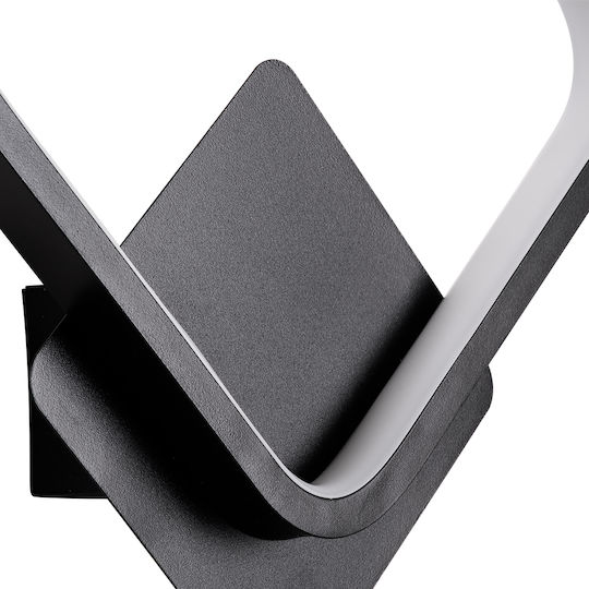 GloboStar Lena Modern Leuchte Wand mit Integrierter LED und Einstellbares Weißes Licht Schwarz 25x29.5cm