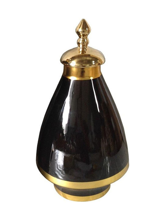 Inart Decorative Vase Black 18x18x35cm