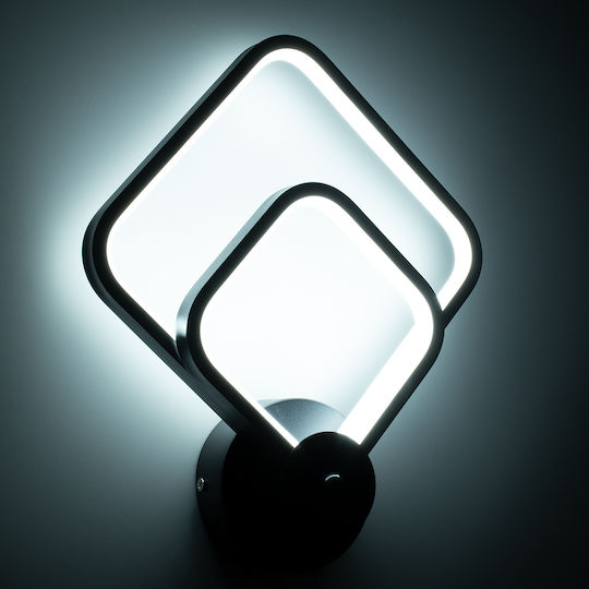 GloboStar Anna Modern Lumină de Perete cu LED Integrat și Lumină Alb Reglabil Negru 25x30cm