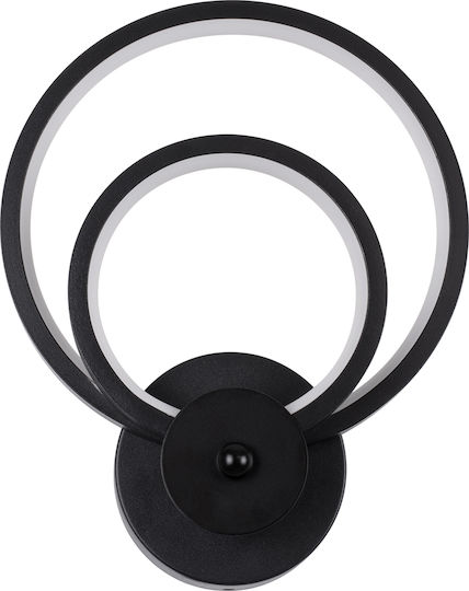 GloboStar Freddie Modern Lamp Wall with Integrated LED and Adjustable White Light Black 20x25cm