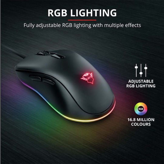 Trust GXT 930 RGB Gaming Gaming Maus 6400 DPI Schwarz