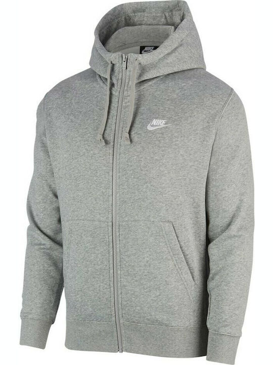 Nike Club Ζακέτα με Κουκούλα Γκρι