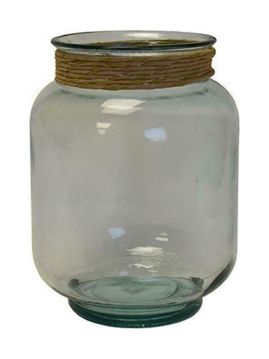 Nef-Nef Homeware Διακοσμητικό Βάζο Glas Raffia Transparent 20x20x25cm 1Stück