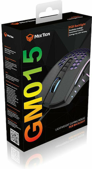 Meetion Honeycomb GM015 RGB Gaming Mouse 6400 DPI Black