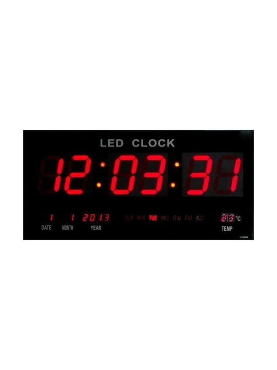 Με Φωτισμό LED Ρολόι Τοίχου Ψηφιακό Πλαστικό 24x15cm